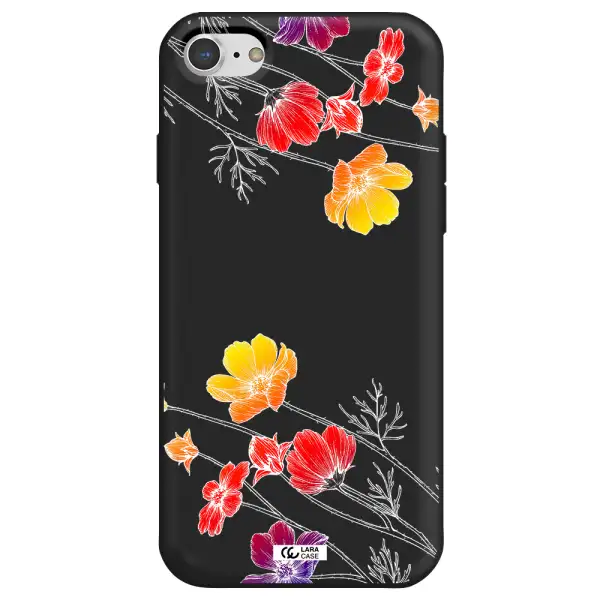 Hibiscus Flower Apple iPhone 8 Silicone black Case