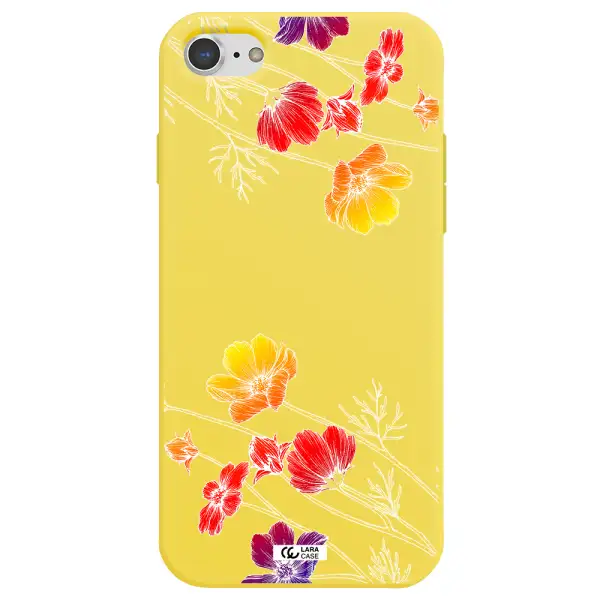 Hibiscus Flower Apple iPhone 8 Silicone canary yellow Case