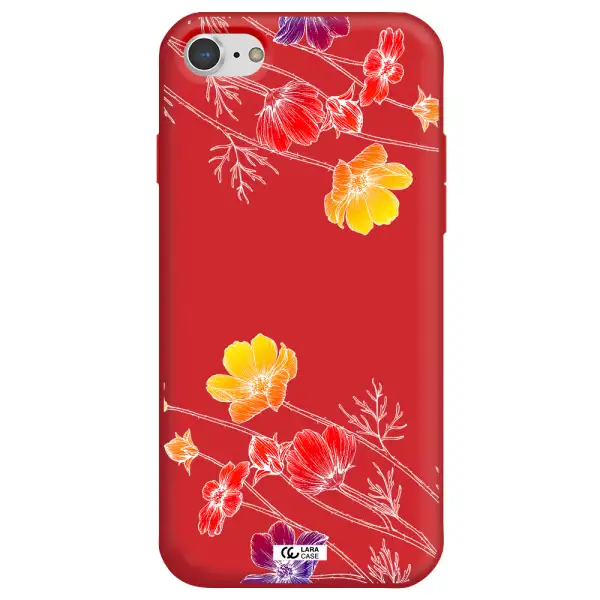 Hibiscus Flower Apple iPhone 8 Silicone Imperial Red Case