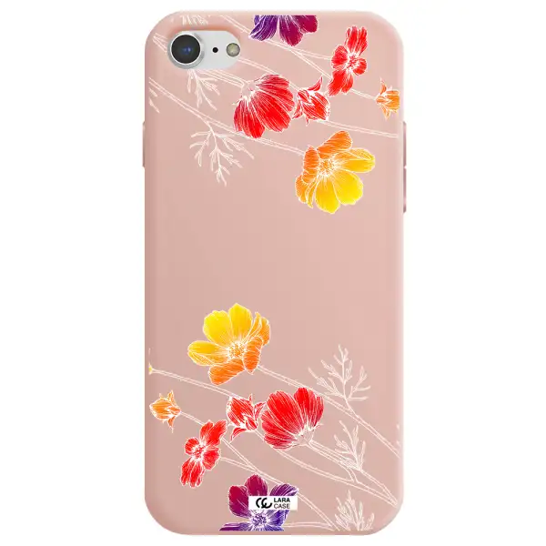 Hibiscus Flower Apple iPhone 8 Silicone pastel pink Case