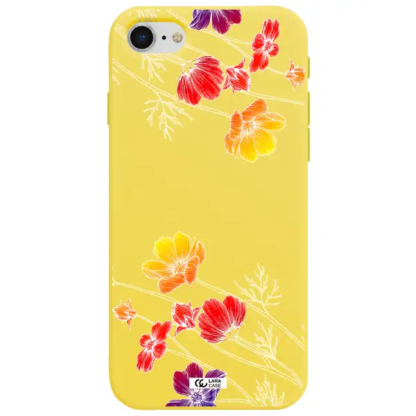 Hibiscus Flower Apple iPhone se 2020 Silicone canary yellow Case