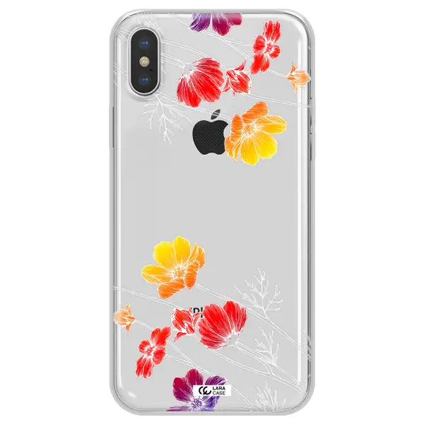 Hibiscus Flower Apple iPhone X Clear TPU Case