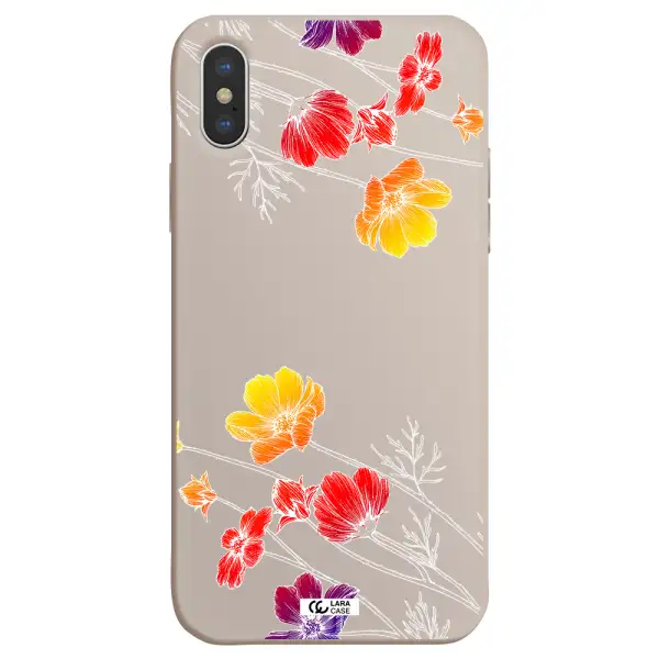 Hibiscus Flower Apple iPhone X Silicone Stone Case