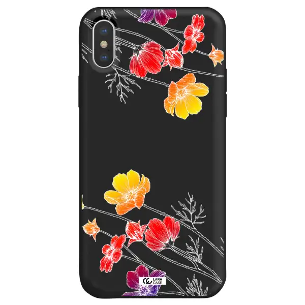 Hibiscus Flower Apple iPhone XS Silicone black Case