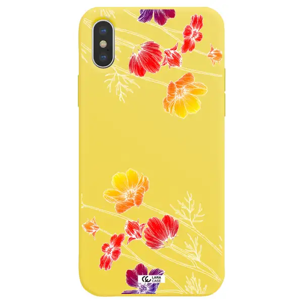 Hibiscus Flower Apple iPhone XS Silicone canary yellow Case