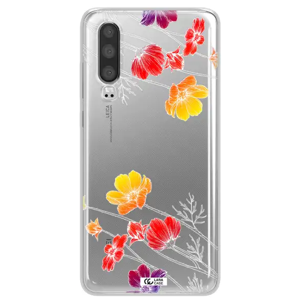 Hibiscus Flower Huawei P30 Clear TPU Case