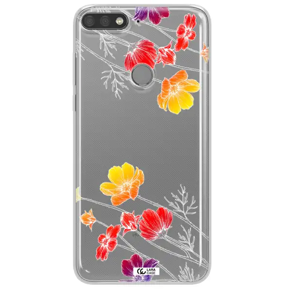 Hibiscus Flower Huawei Y7 Prime 2018 Clear TPU Case