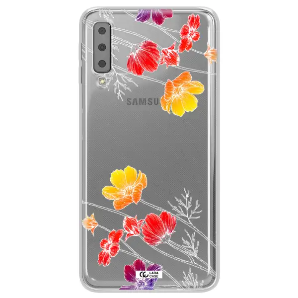 Hibiscus Flower Samsung A7 2018 Clear TPU Case