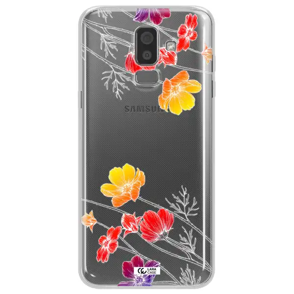 Hibiscus Flower Samsung J8 Clear TPU Case