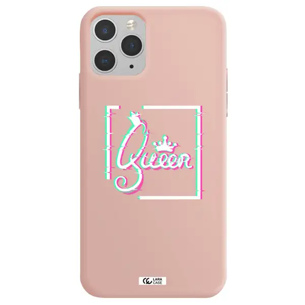 Queen Apple iPhone 11 pro Silicone pastel pink Case