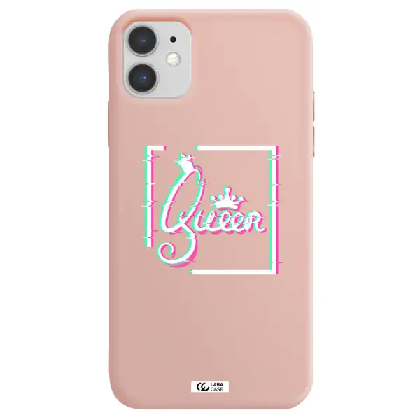 Queen Apple iPhone 11 Silicone pastel pink Case