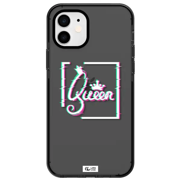 Queen Apple iPhone 12 impact Smoke Black Case