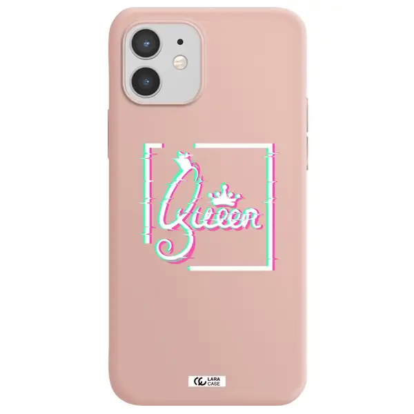 Queen Apple iPhone 12 mini Silicone pastel pink Case
