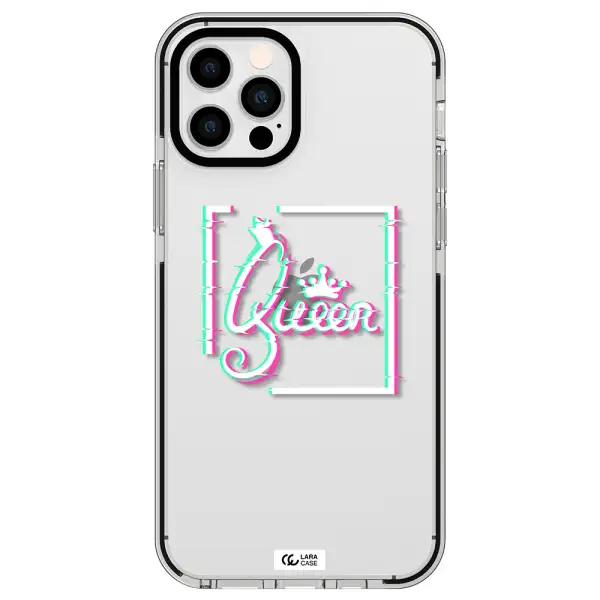 Queen Apple iPhone 12 pro impact black border Case