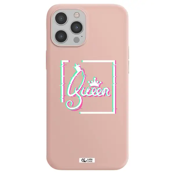 Queen Apple iPhone 12 pro max Silicone pastel pink Case