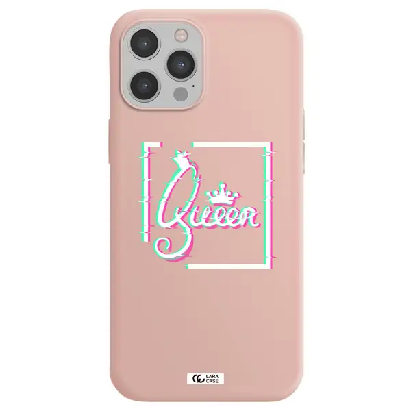 Queen Apple iPhone 12 pro Silicone pastel pink Case