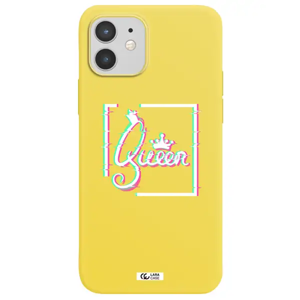 Queen Apple iPhone 12 Silicone canary yellow Case