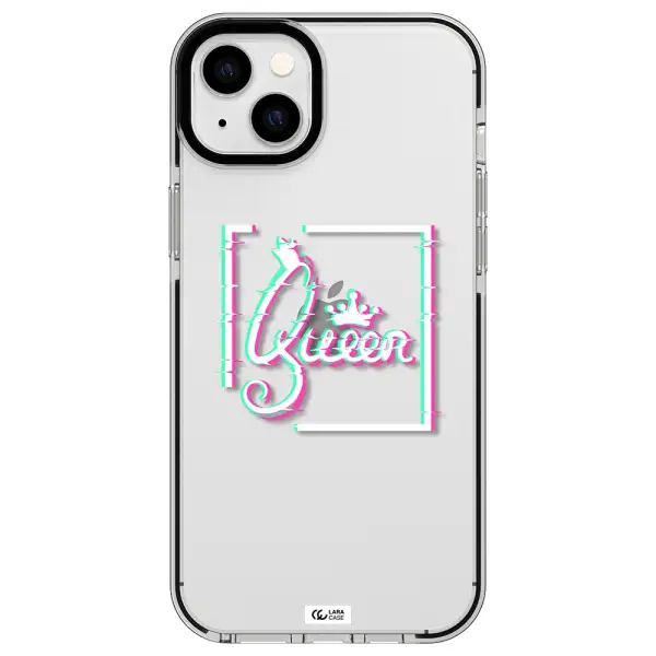 Queen Apple iPhone 14 plus impact black border Case