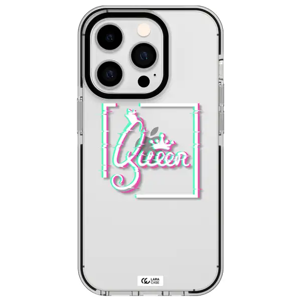 Queen Apple iPhone 14 pro impact black border Case