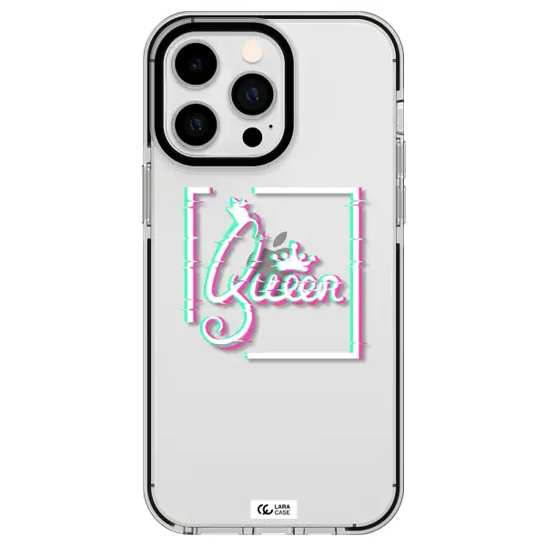 Queen Apple iPhone 14 pro max impact black border Case