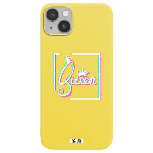 Queen Apple iPhone 14 Silicone canary yellow Case