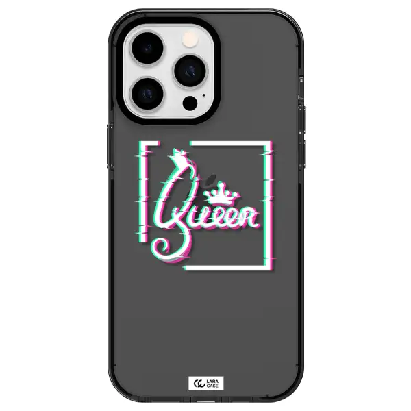 Queen Apple iPhone 15 Pro Max impact Smoke Black Case