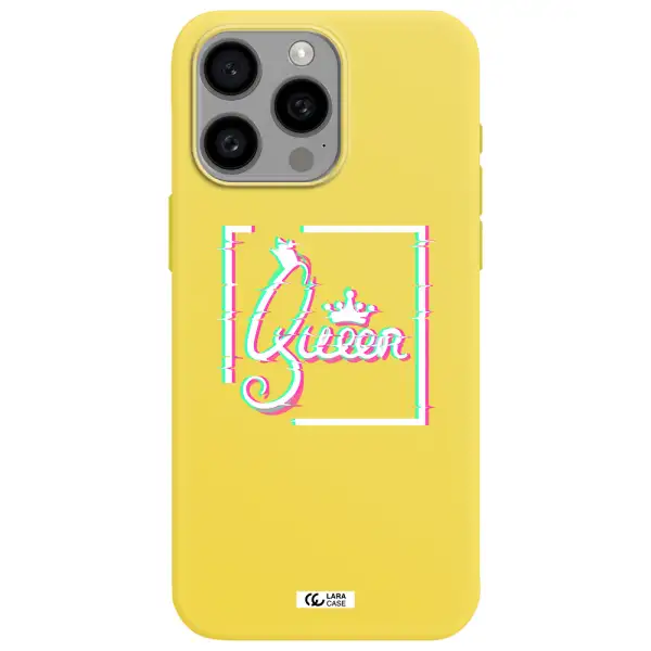 Queen Apple Iphone 15 Pro max Silicone canary yellow Case