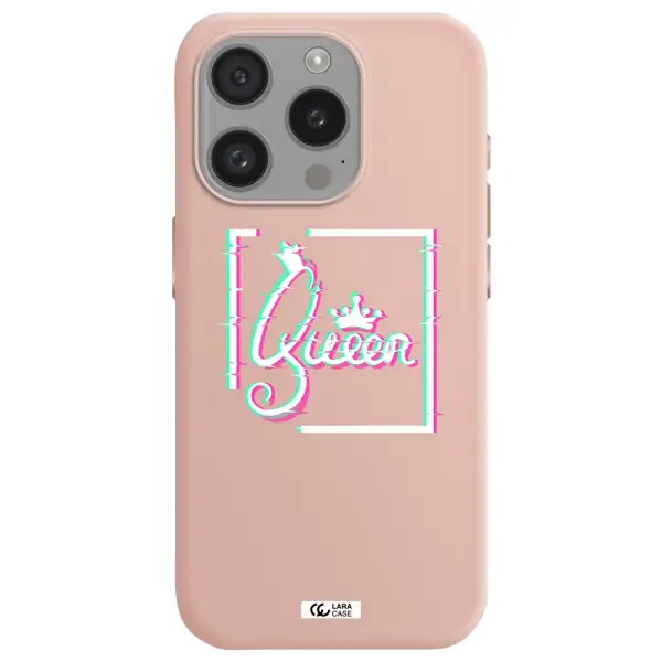 Queen Apple Iphone 15 Pro Silicone Pastel Pink Case