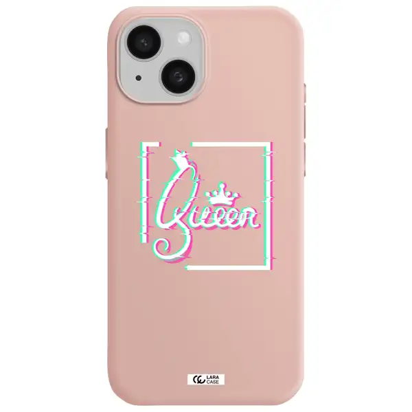 Queen Apple Iphone 15 Silicone Pastel Pink Case