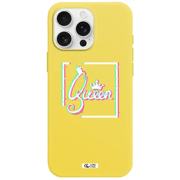 Queen Apple Iphone 16 Pro Max Silicone Canary Yellow Case