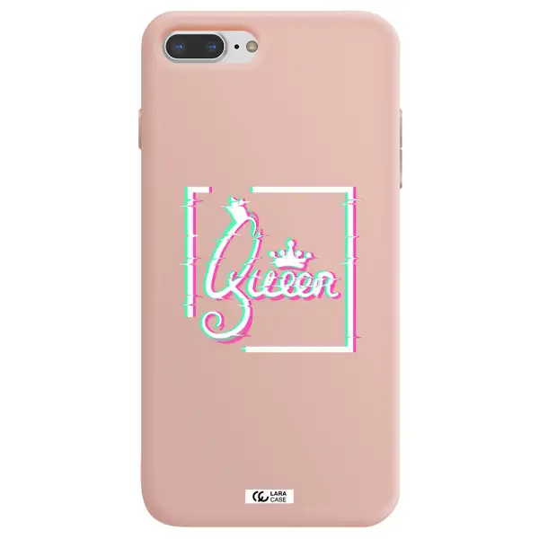 Queen Apple iPhone 7 plus Silicone pastel pink Case