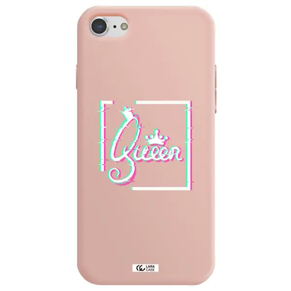 Queen Apple iPhone 7 Silicone pastel pink Case