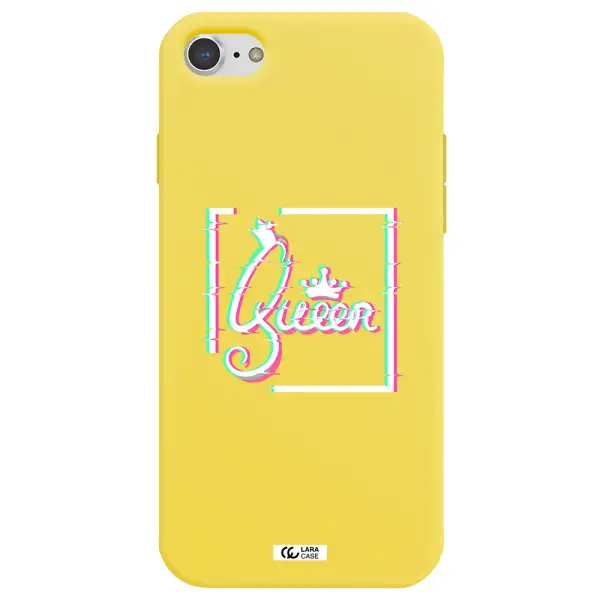 Queen Apple iPhone 8 Silicone canary yellow Case