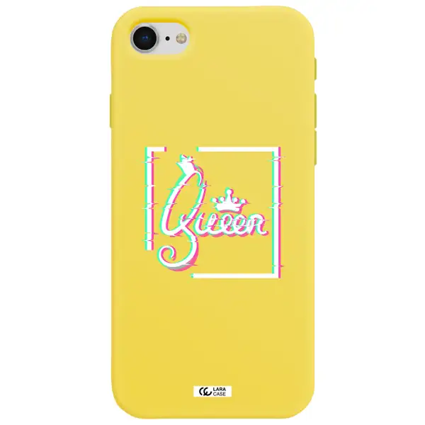 Queen Apple iPhone se 2020 Silicone canary yellow Case