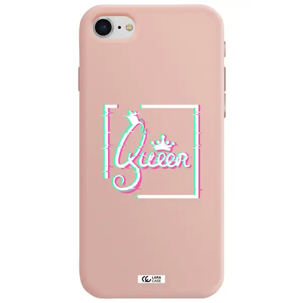 Queen Apple iPhone se 2020 Silicone pastel pink Case