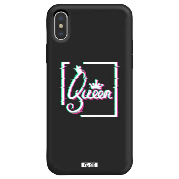 Queen Apple iPhone X Silicone black Case