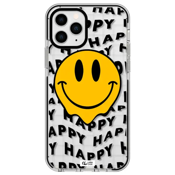 Happy Emoji Apple iPhone 11 pro max impact black border Case