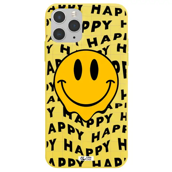 Happy Emoji Apple iPhone 11 pro max Silicone canary yellow Case