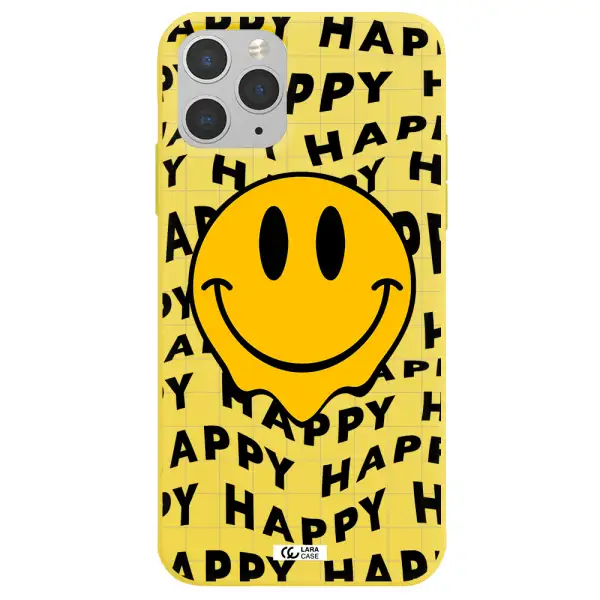 Happy Emoji Apple iPhone 11 pro Silicone canary yellow Case