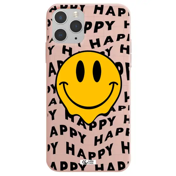 Happy Emoji Apple iPhone 11 pro Silicone pastel pink Case