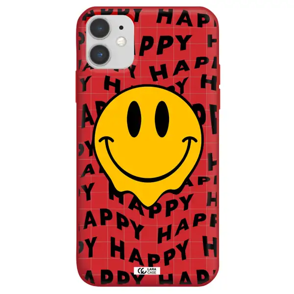 Happy Emoji Apple iPhone 11 Silicone Imperial Red Case