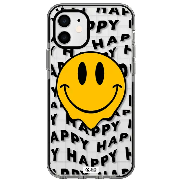 Happy Emoji Apple iPhone 12 impact black border Case