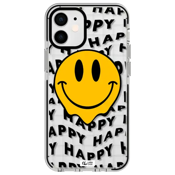 Happy Emoji Apple iPhone 12 mini impact black border Case