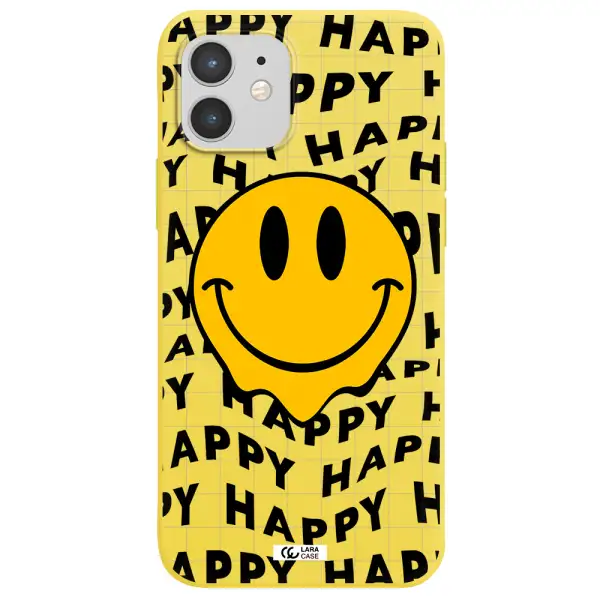Happy Emoji Apple iPhone 12 mini Silicone canary yellow Case