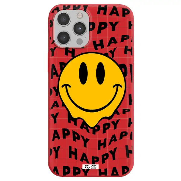 Happy Emoji Apple iPhone 12 pro max Silicone Imperial Red Case