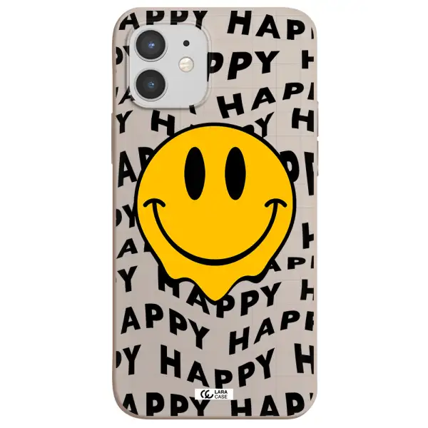 Happy Emoji Apple iPhone 12 Silicone Stone Case