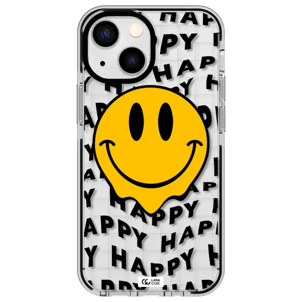 Happy Emoji Apple iPhone 13 mini impact black border Case