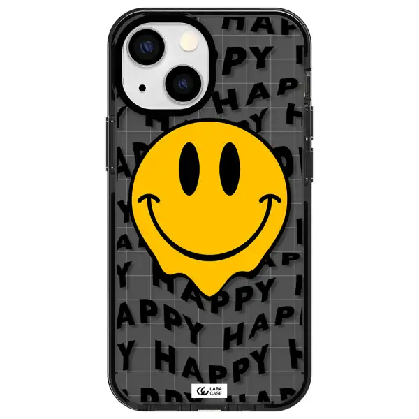 Happy Emoji Apple iPhone 13 mini impact Smoke Black Case