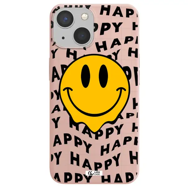 Happy Emoji Apple iPhone 13 mini Silicone pastel pink Case