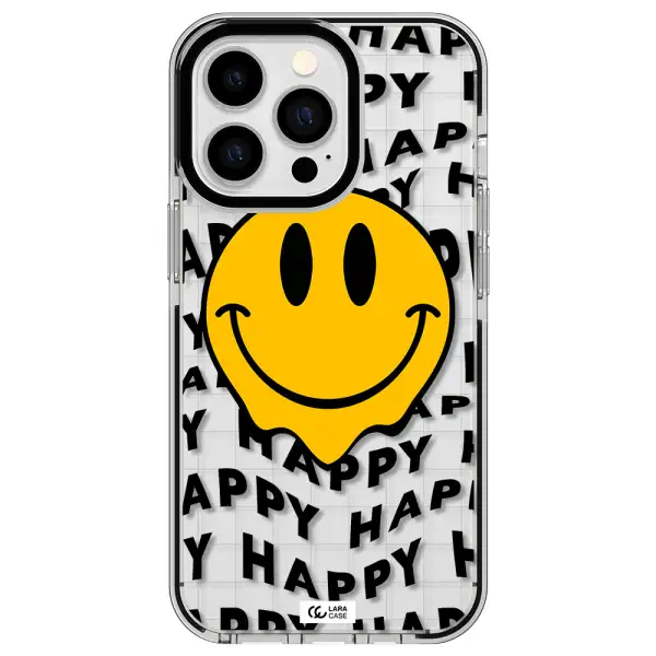 Happy Emoji Apple iPhone 13 Pro impact black border Case